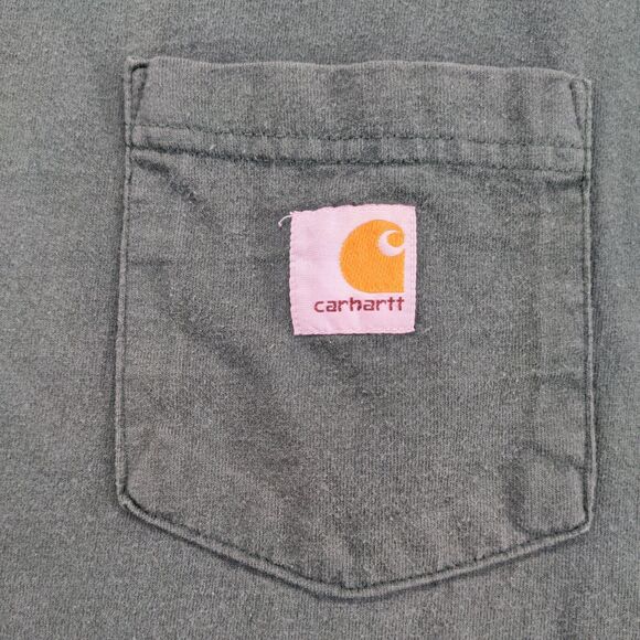 Carhartt Short Sleeve T Shirt Size 2XL Green Patch Logo Front Pocket - Picture 9 of 12